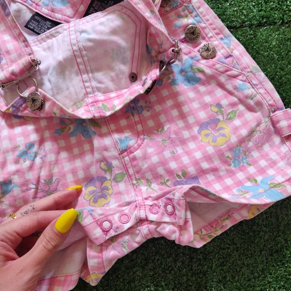 FLORAL PLAID OVERALLS - Picture 3 of 3